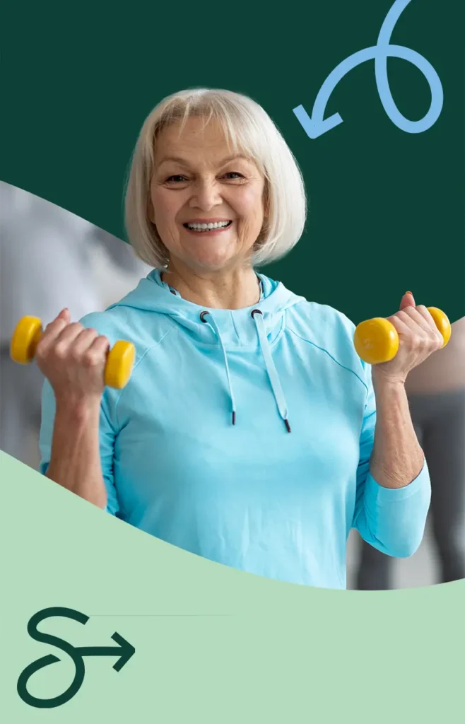 Neurological Physiotherapy 2 Older woman exercising with weights